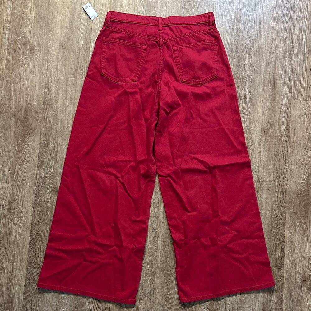 NWT Gap Mid Rise Baggy Wide-Leg Jeans Red Size: 28 - Picture 7 of 7